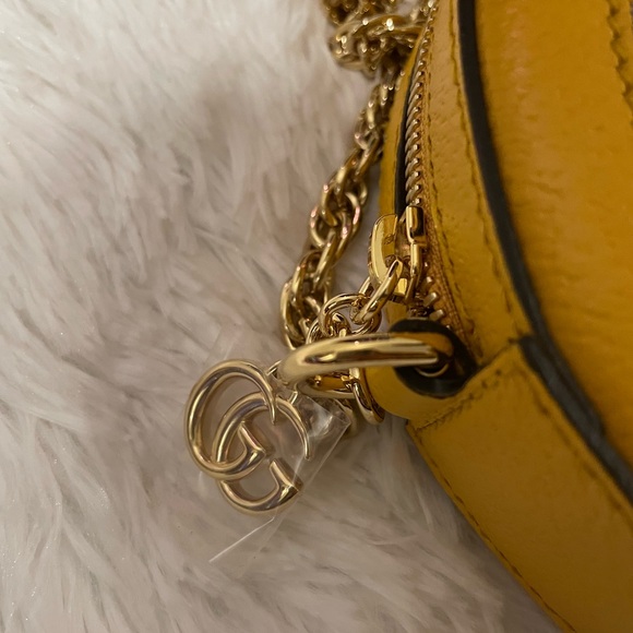 GG Supreme Monogram Flora Web Mini Ophidia Round Shoulder Bag Yellow - Picture 4 of 6
